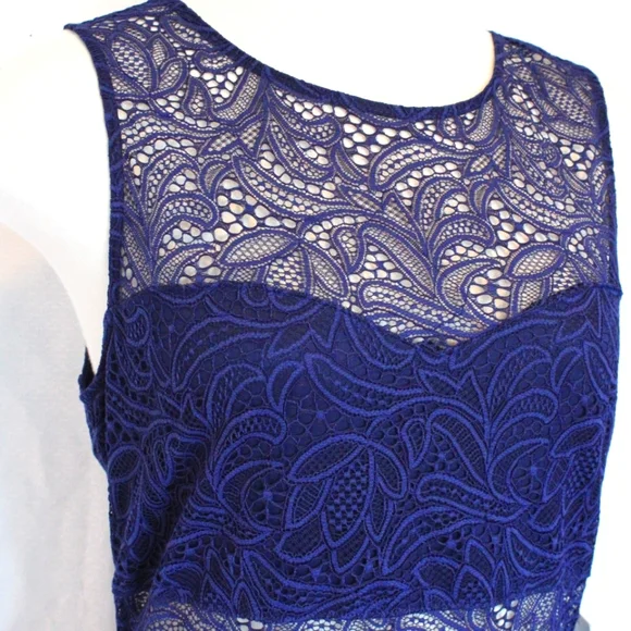 NWT Express Lace Embroidered Midi Dress – Navy, Size M - Picture 2 of 6